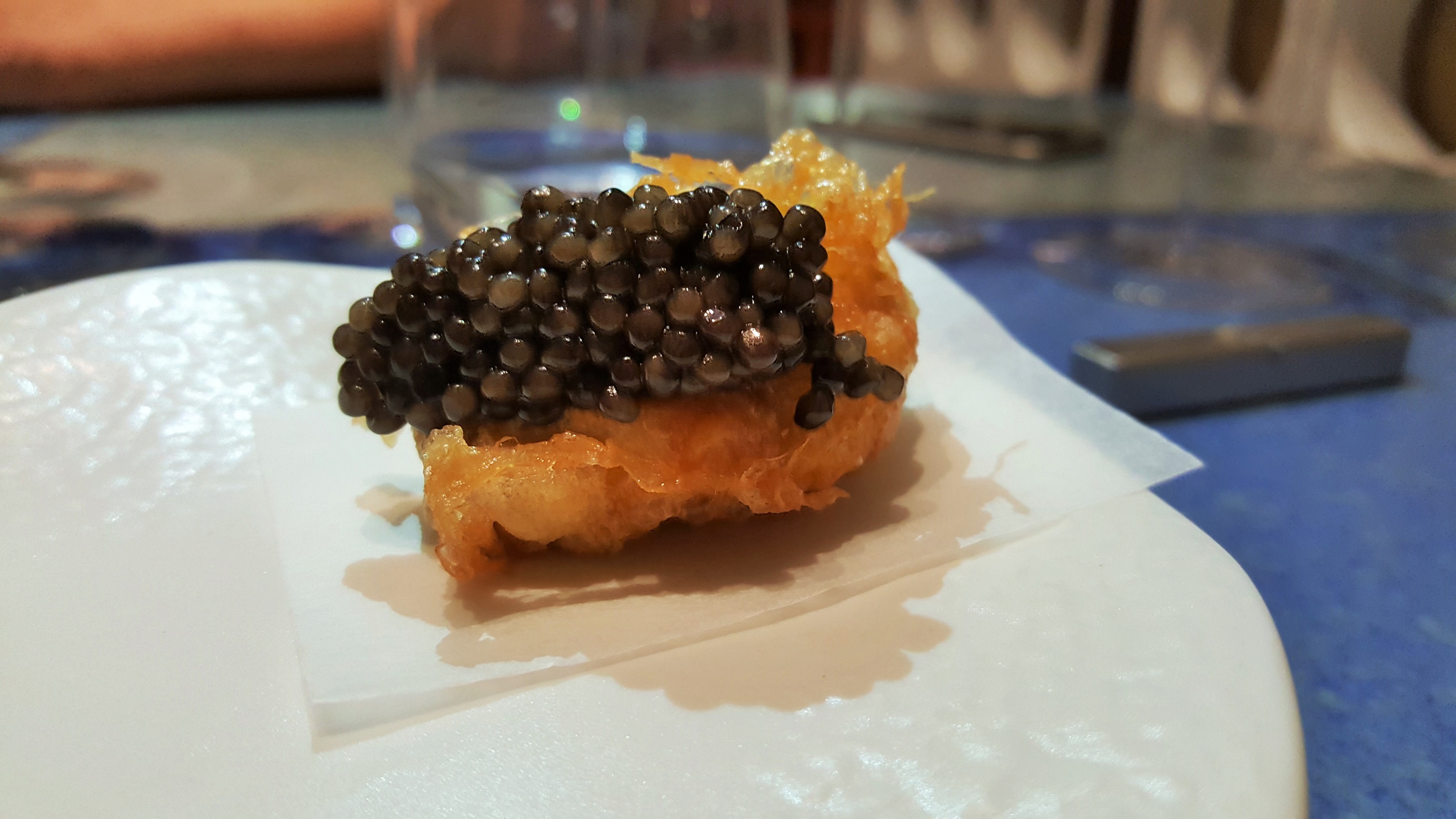 Seso gambas caviar Disfrutar