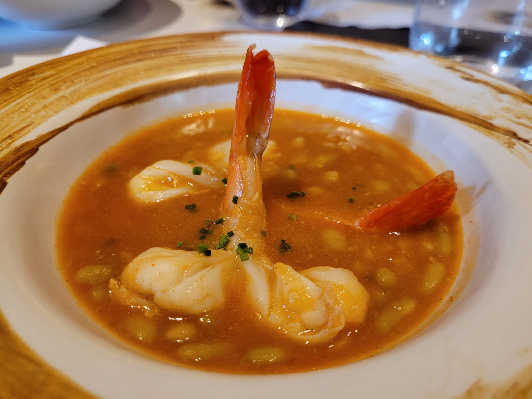 Verdinas con langostinos Bar Solana