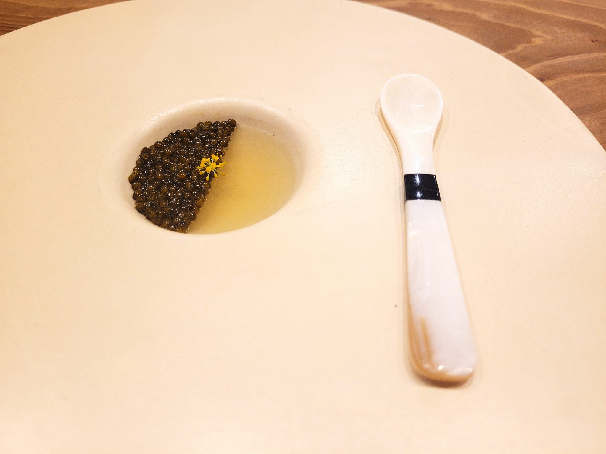 Pimiento verde y caviar